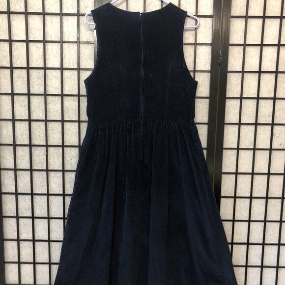 Vintage 80s Navy Blue Corduroy Jumper Dress Misty Lane ILGWU Large 11/12 cute B2 - Picture 9 of 12